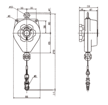 Technische informatie Endo veerbalancer ERP serie 0.3kg - 2kg