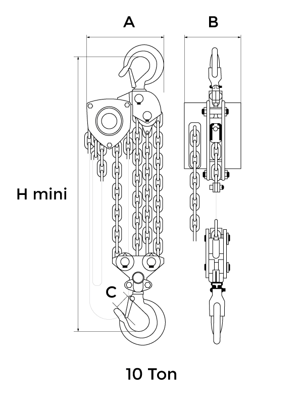 Tractel Tralift Handtakel 10 Ton Tech Data